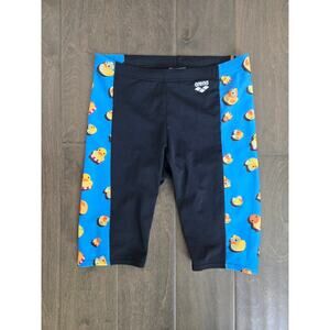 Arena Ducks Swim Jammer Mens Size 32 Black Blue Performance Swim Trunks